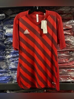 Adidas Entrada 22 GFX Soccer Jersey NWT Men’s Large Red/Maroon Aeroready HB0572